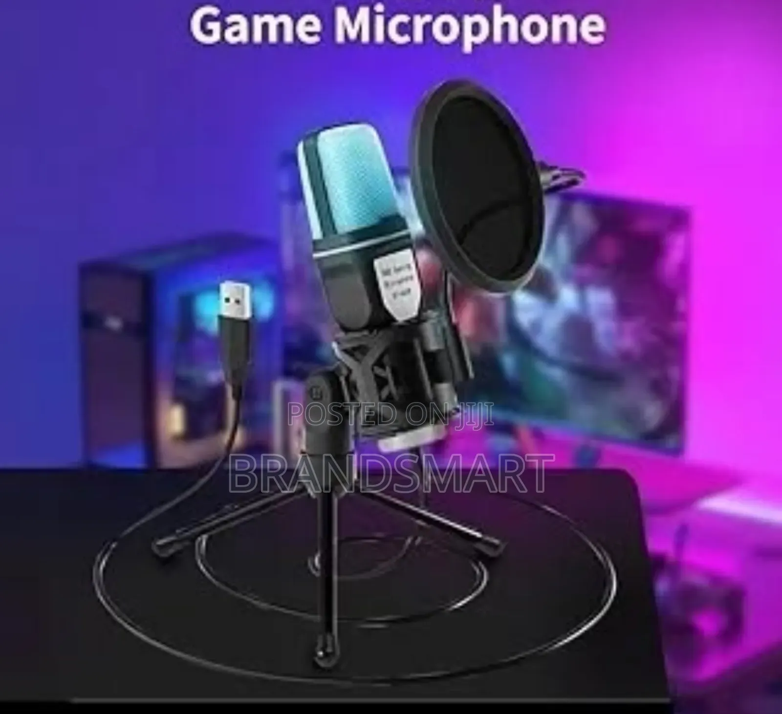 Computer Usb Condenser Cardioid Microphone RGB With Stand