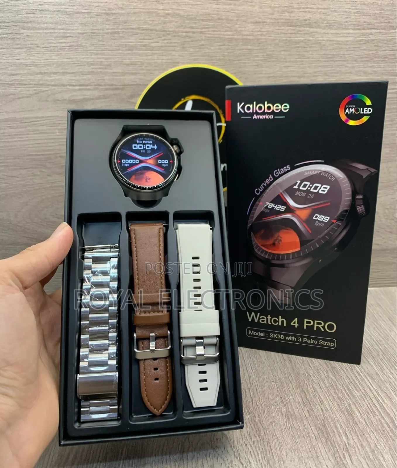 Kalobee America Premium Smart Watch With Three Straps