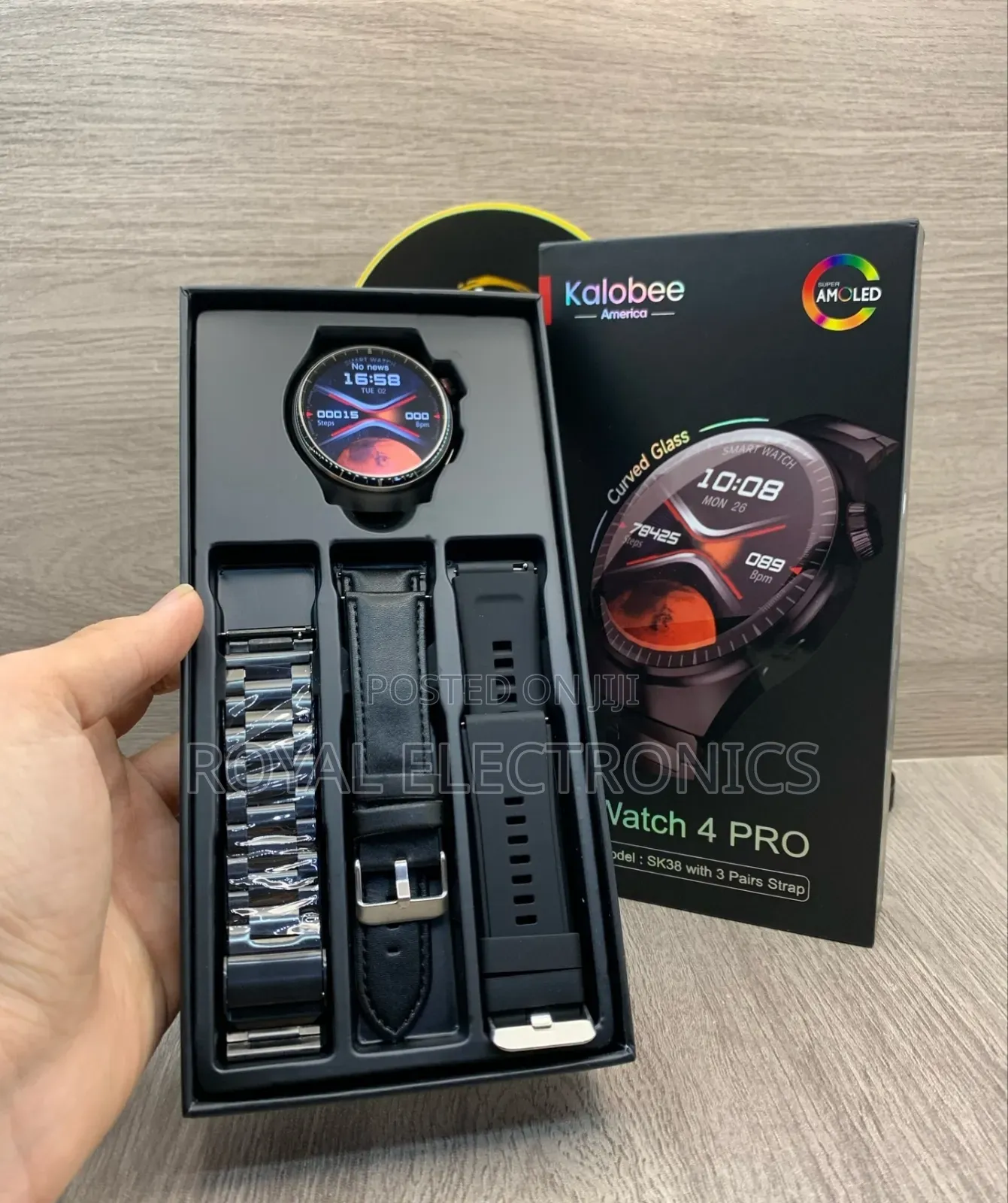 Original Kalobee America Amoled Smart Watch With 3 Straps