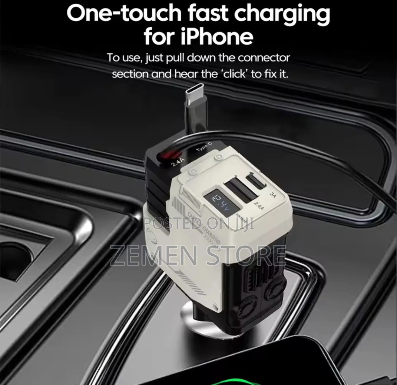 4in1 Fast Car Charger for Android and iPhone