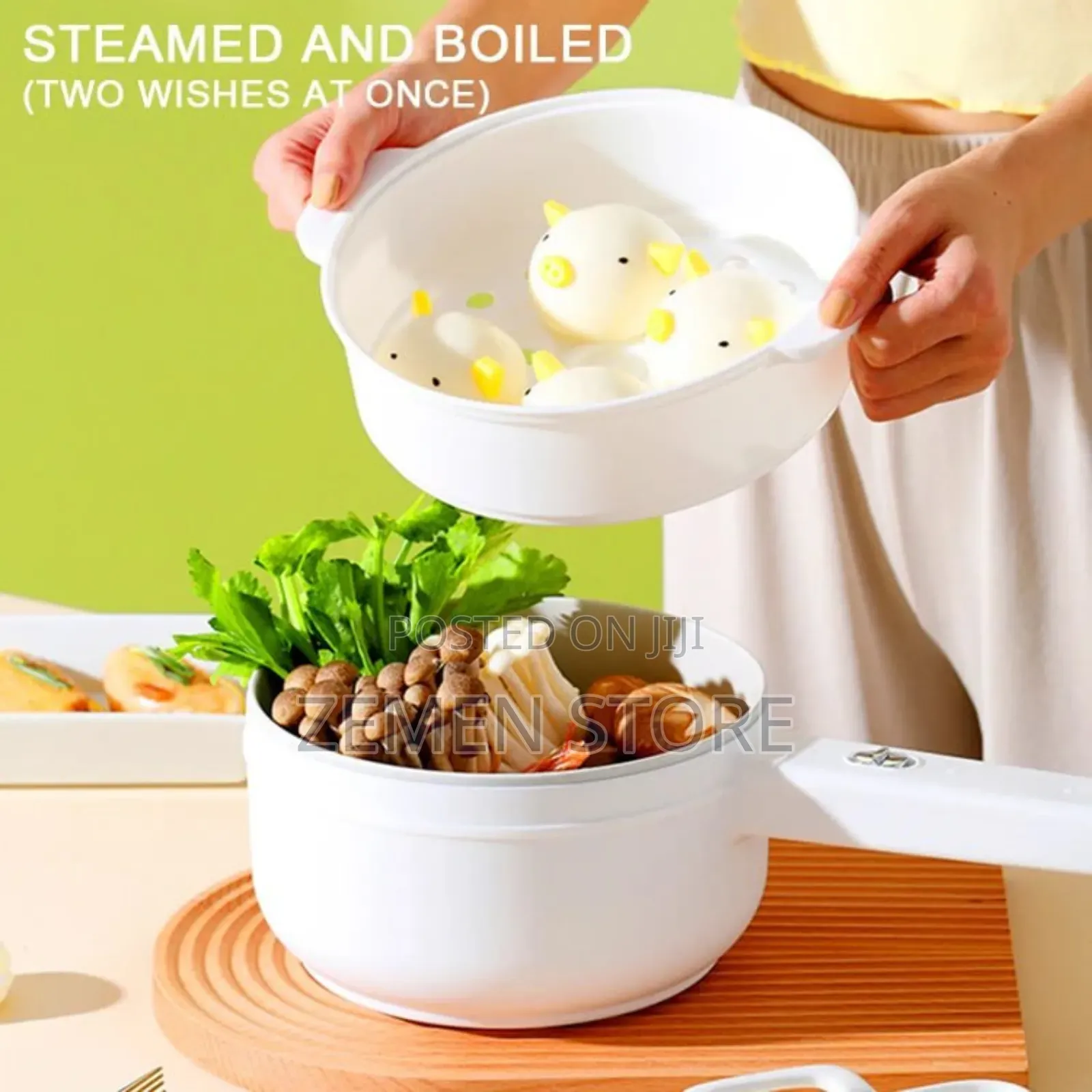 All-in-One 600w Electric Multi-Cooking Pot With Steamer (Non-Stick)