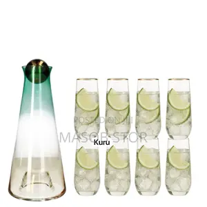 Photo - 7pcs Glass and Pitchers Set ቆንጆ የመጠጫ ብርጭቆ ከነ መቅጃው