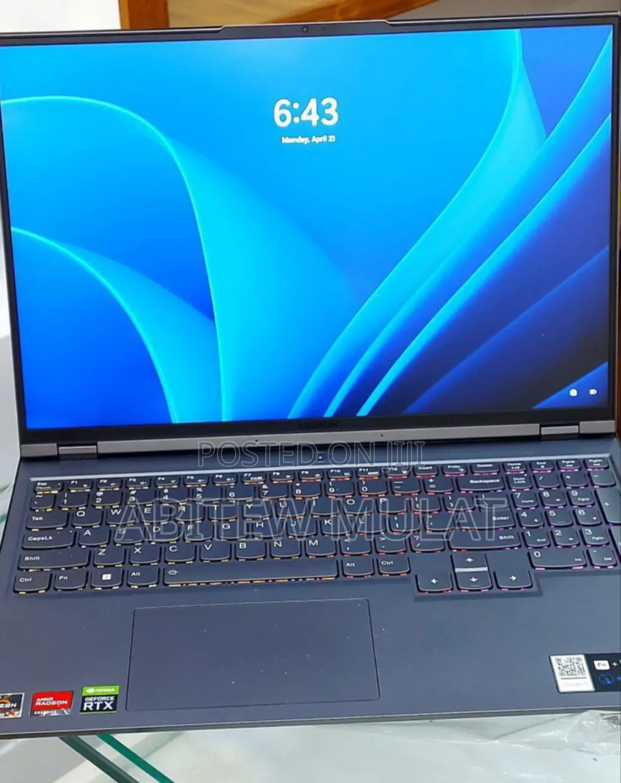 New Laptop Lenovo Legion 5 8GB AMD Ryzen 7 SSD 512GB