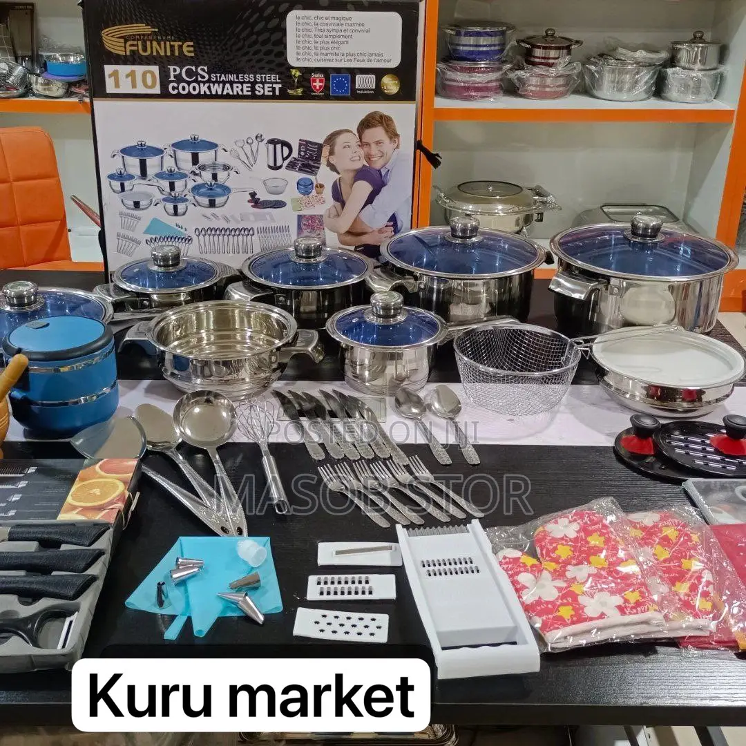 110 50 ፍሬ ፓኬጅ 110pc 50pc Stainless Steel.Cookware Set