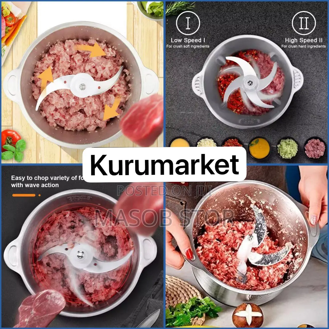 ባለ 4 ምላጭ ለሽንኩርት ለስጋ ለዱለት መፍጫ