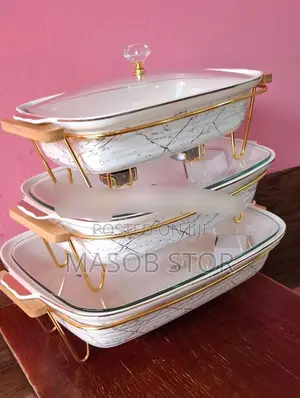 Food Warmer/Chafing Dish / የአልኮልና የሻማ ማሞቂያ ያለው የወጥ ማቅረቢያ