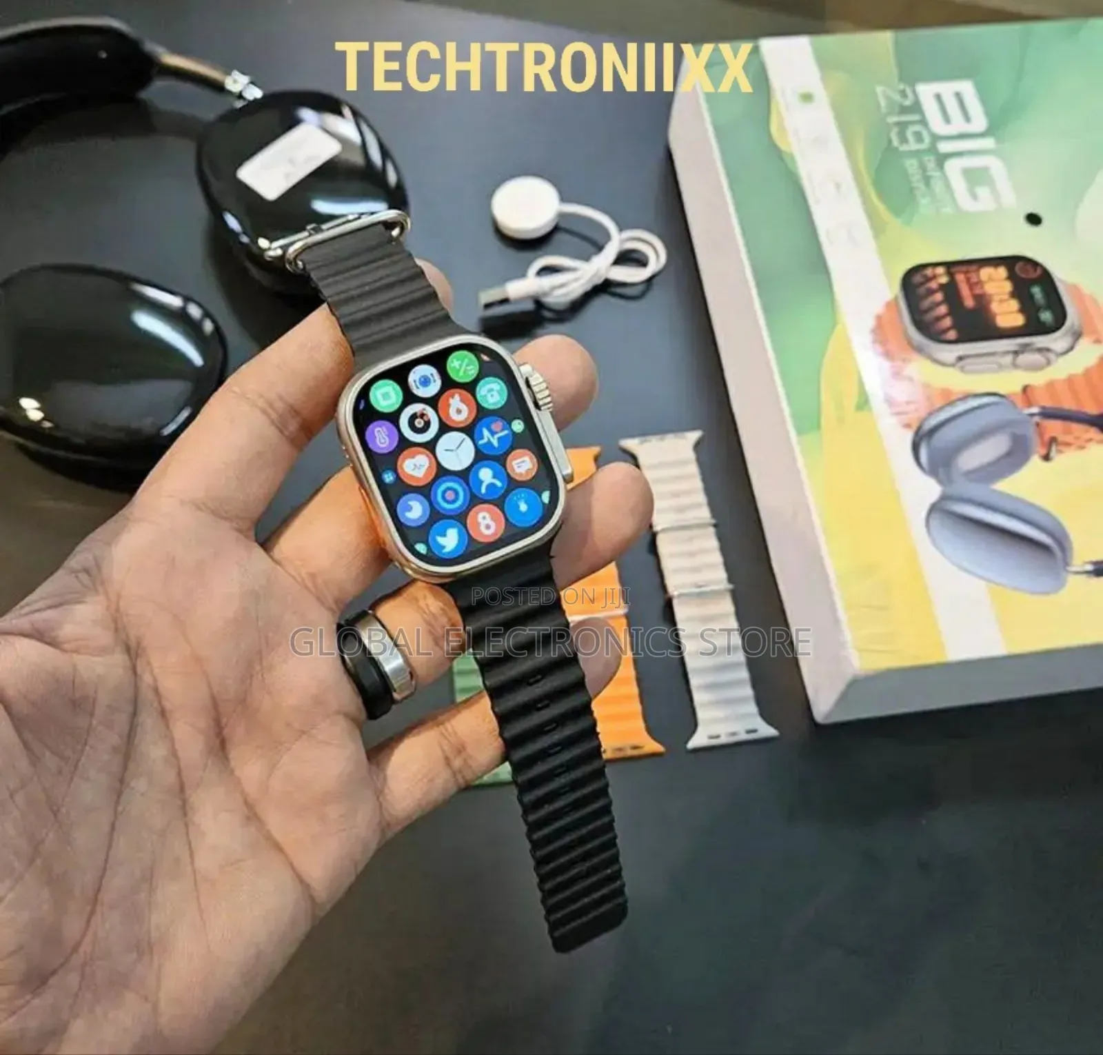 Ultra-3 Smart Watch 2.2 Inch Hd With Headset and 4 Straps