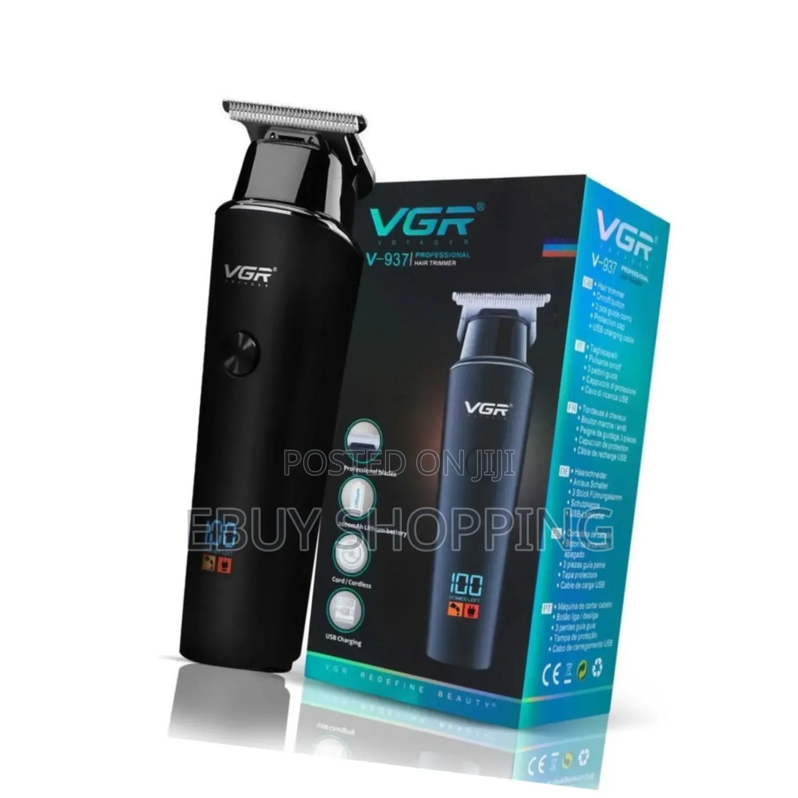 **Vgr v-937 Trimmer – Includes 3 Combs Protection Cap**