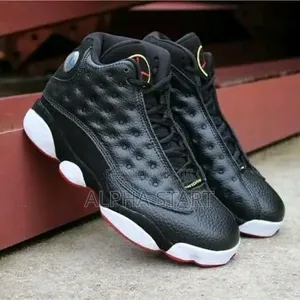Photo - Air Jordan 13retro "Play-Off" Black Red High Shoes for Men's