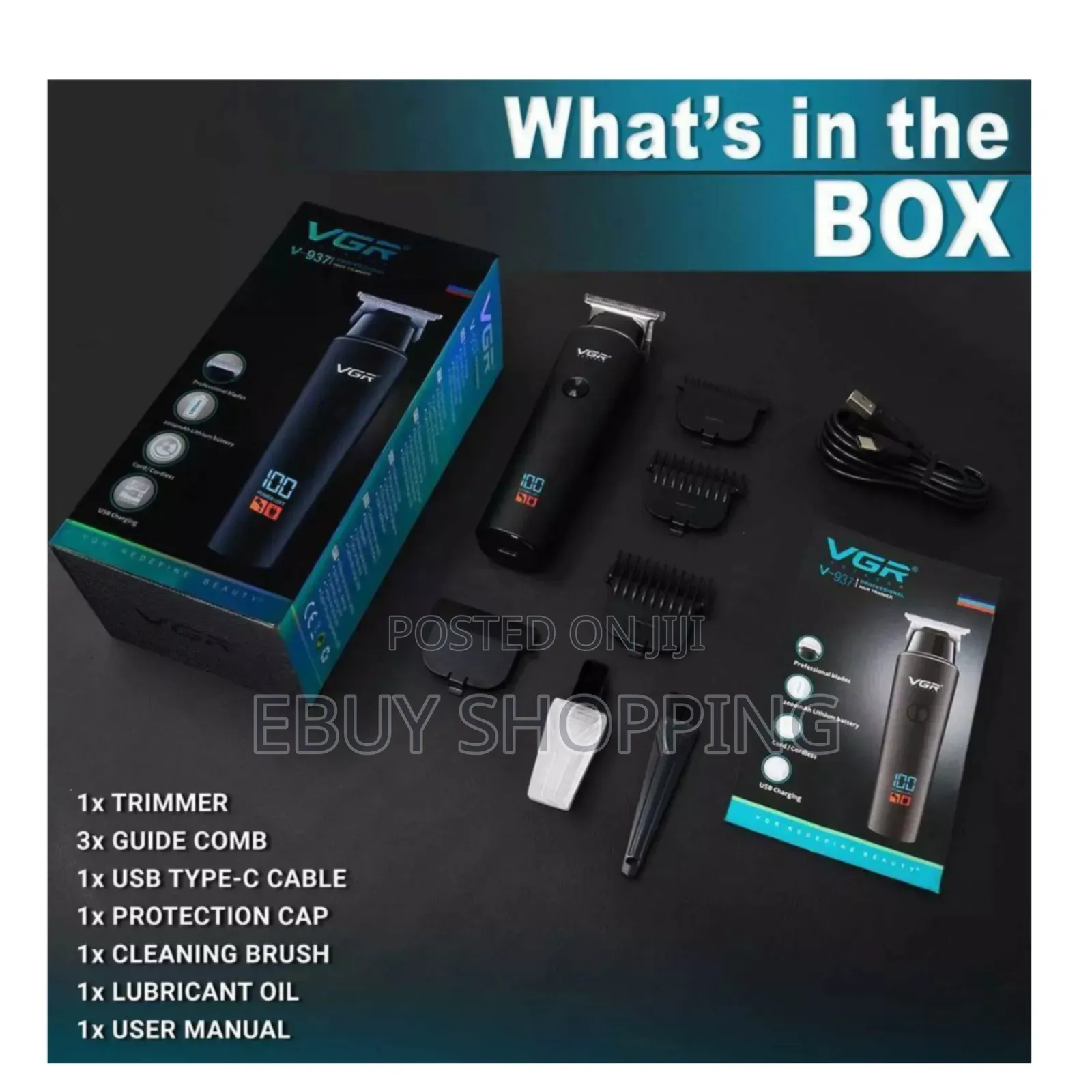 **Vgr v-937 Hair Clipper – Durable Blades Led Indicator**