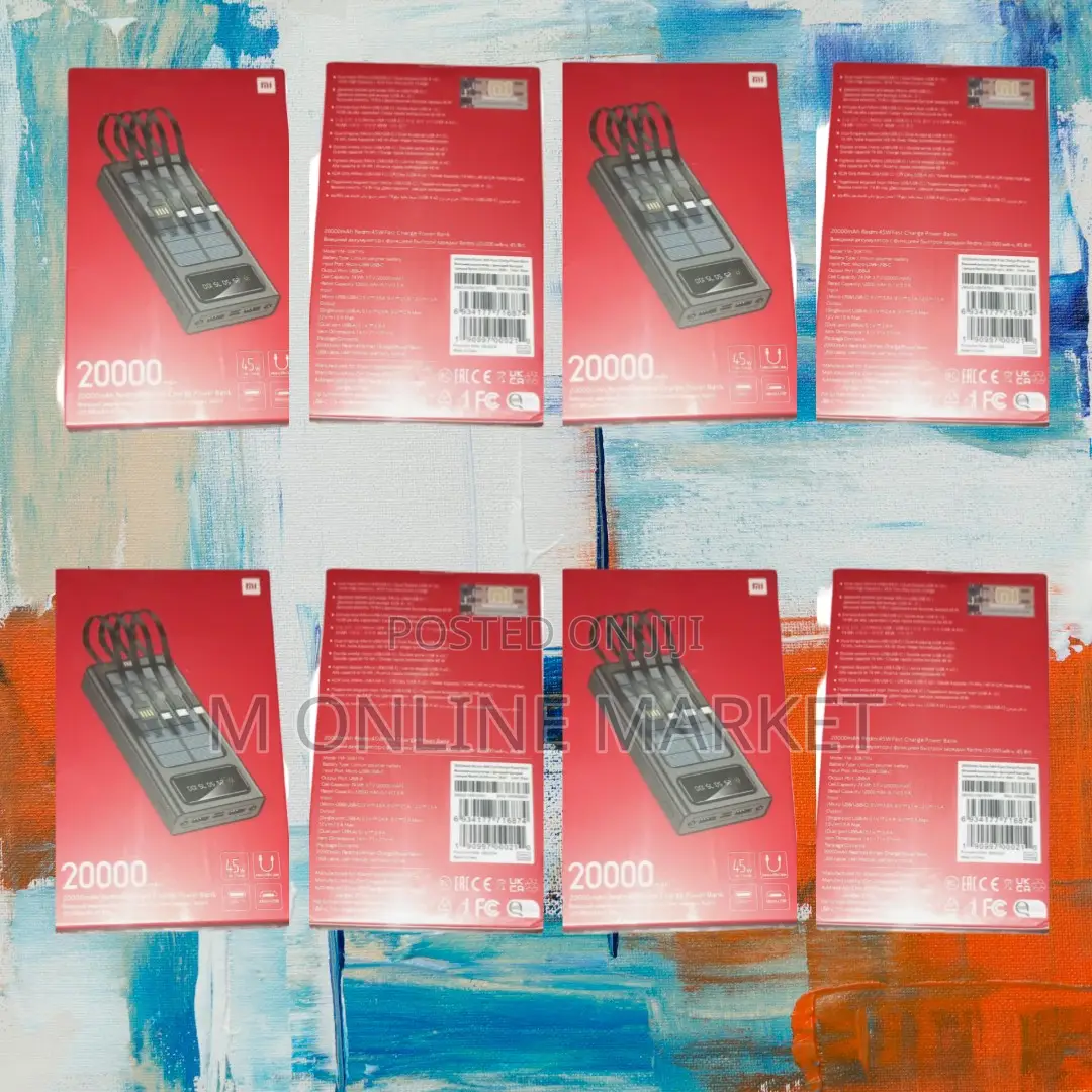 Mi 20000mah Power Bank With Cable for Smartphones, Tablets