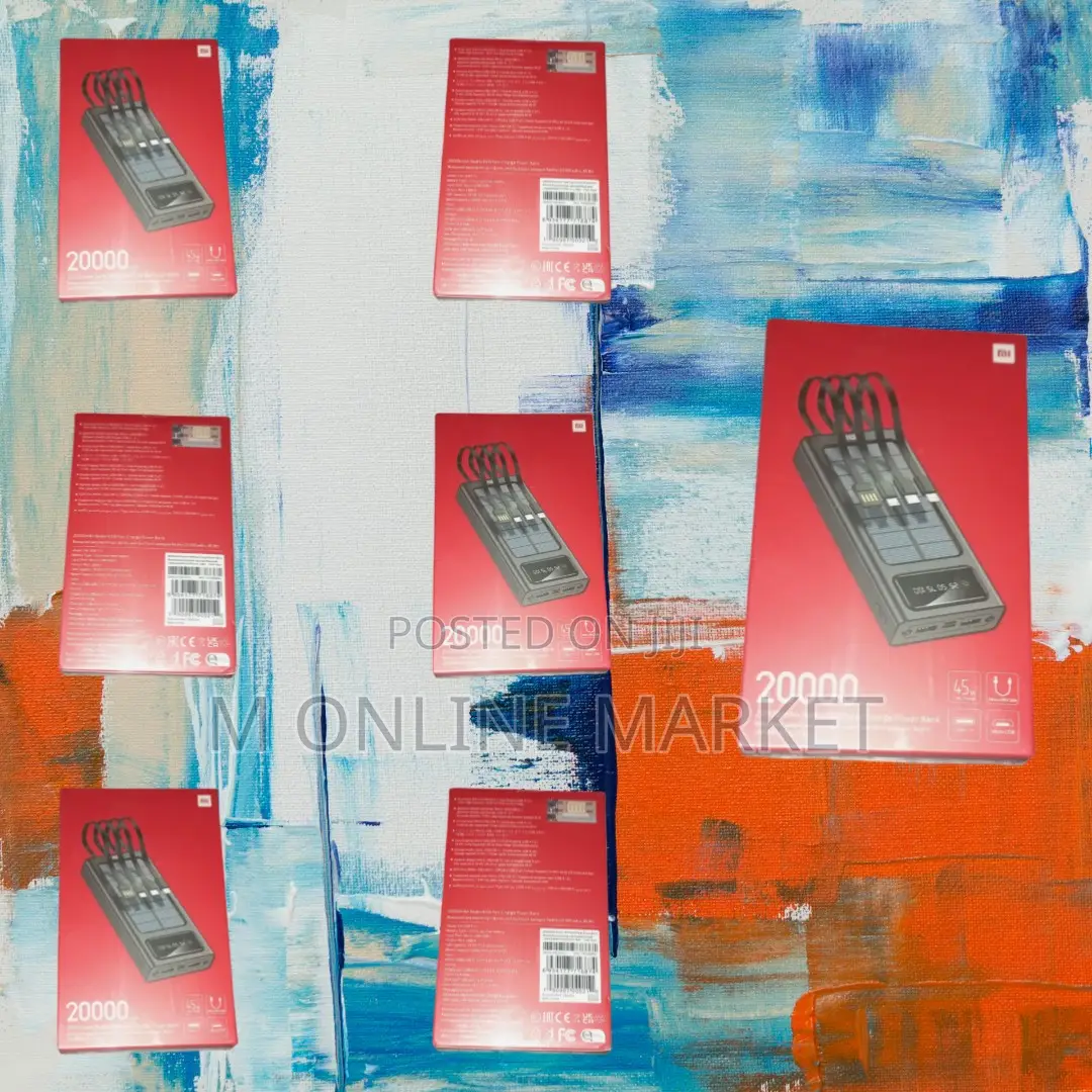 Mi 20000mah Power Bank With Cable for Smartphones, Tablets