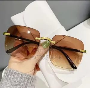 New Uv400 Rimless Sunglasses Vintage Frameless Sun Glasses