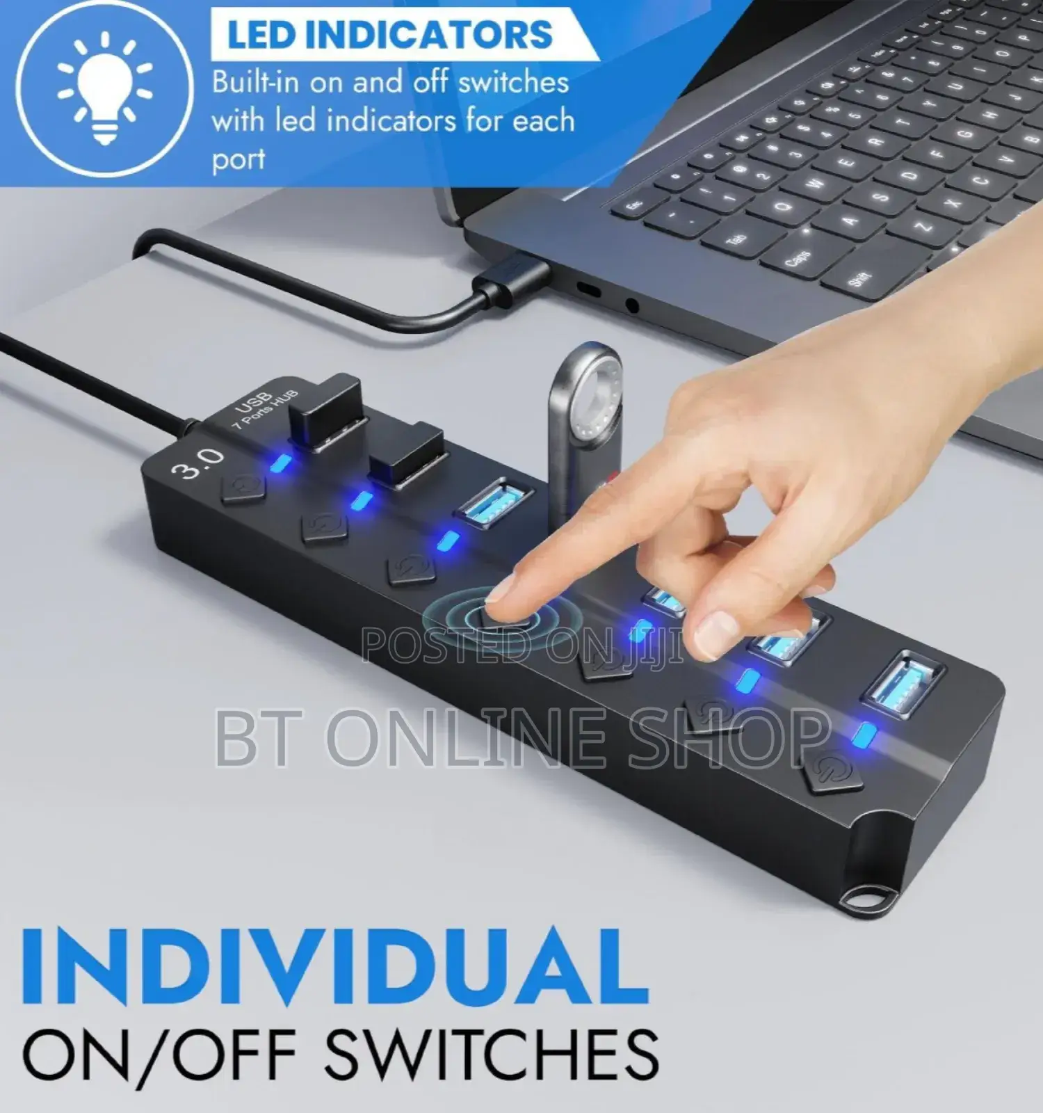 7 Port High Speed Usb Hub3.Free Delivery