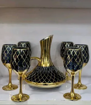 Luxurious Glassware 7 Pc የወይን ብርጭቆ ሴት