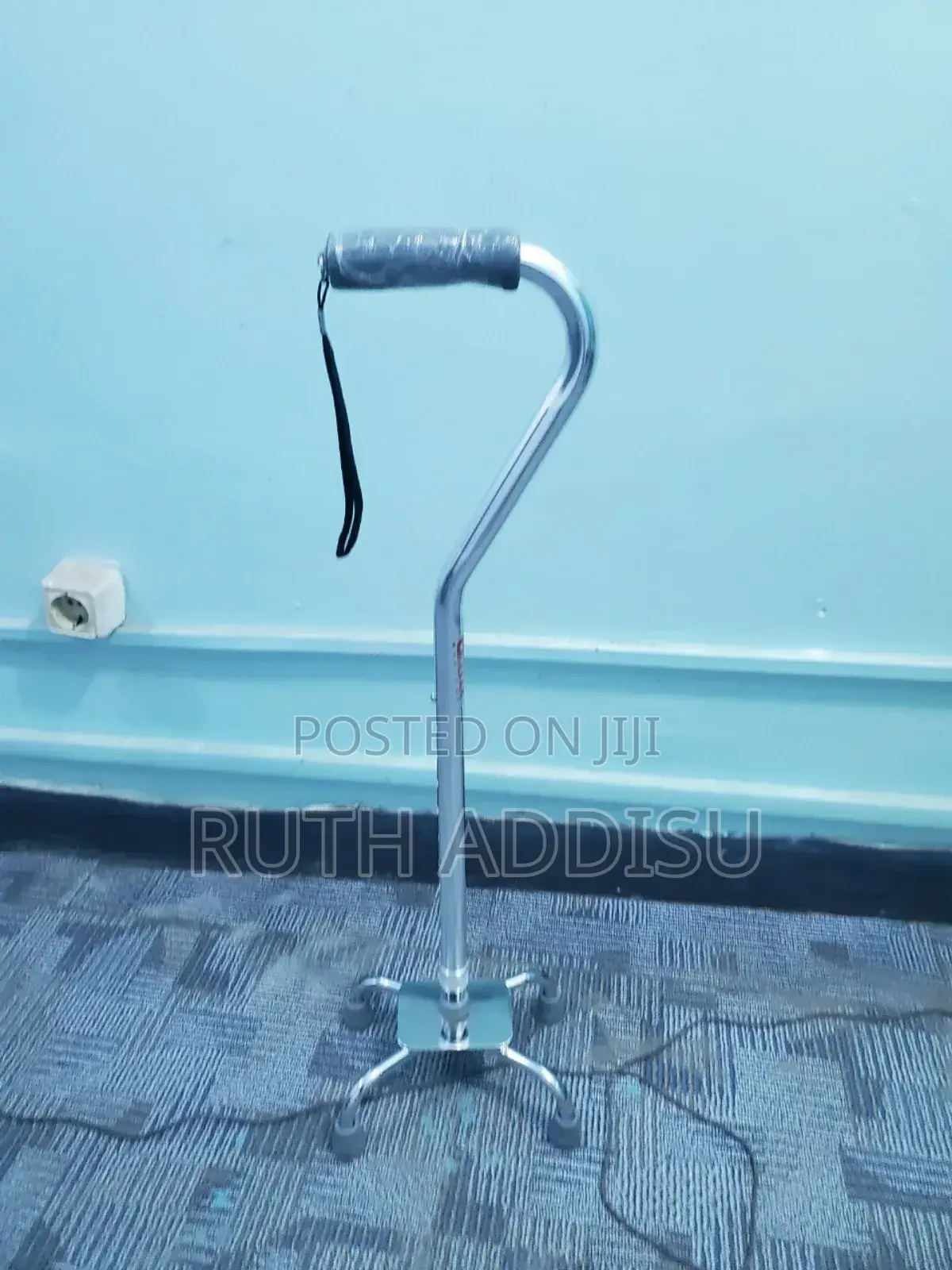 Cane Almunium Adjustable Medical Kezer With Quadra(4 Leg)