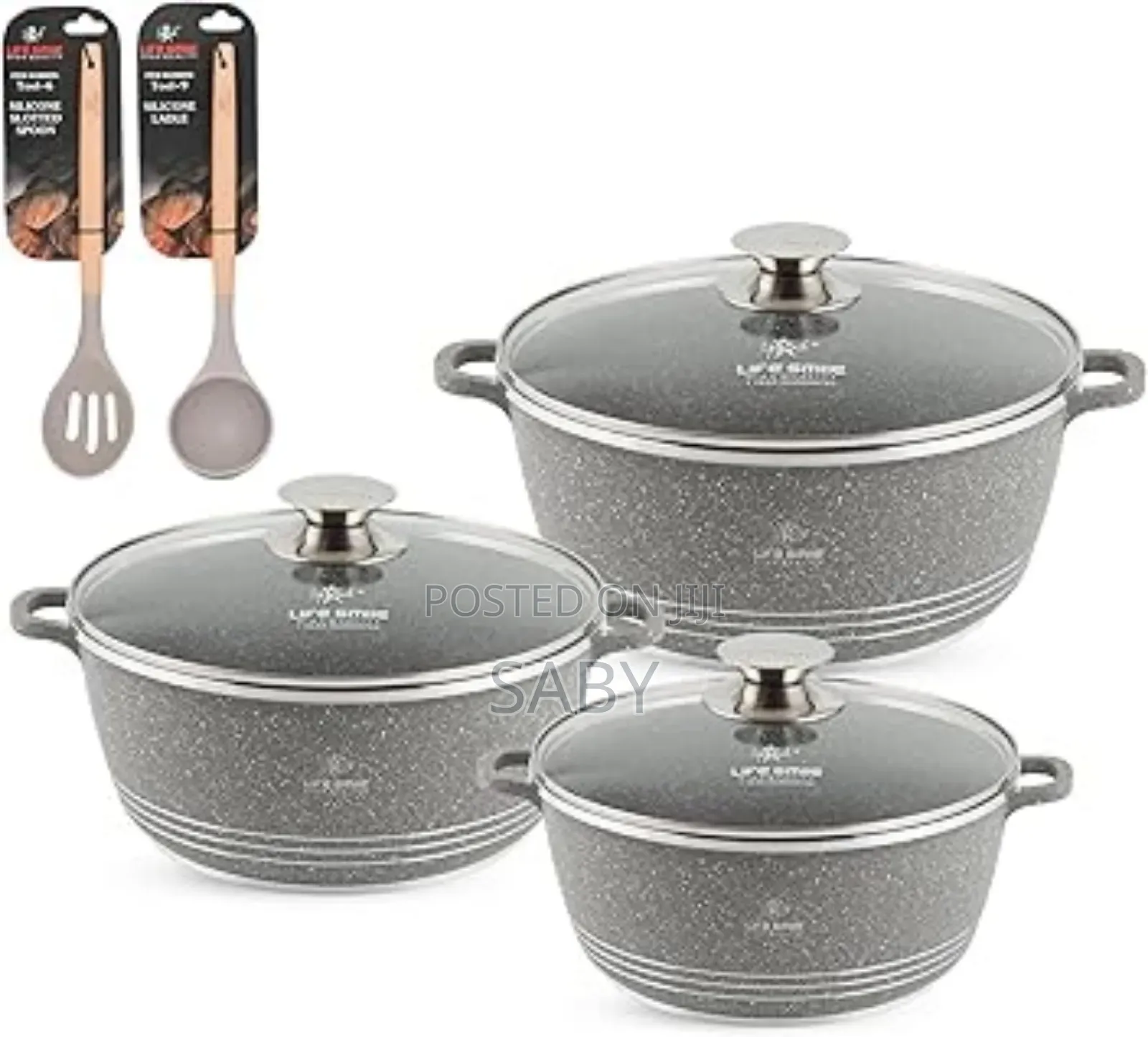 ,Jiomarble Coated Granite Casserole Cookware Set