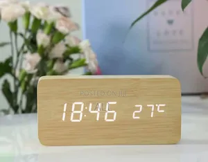 Photo - Digital Table Wooden Desktop Clocks