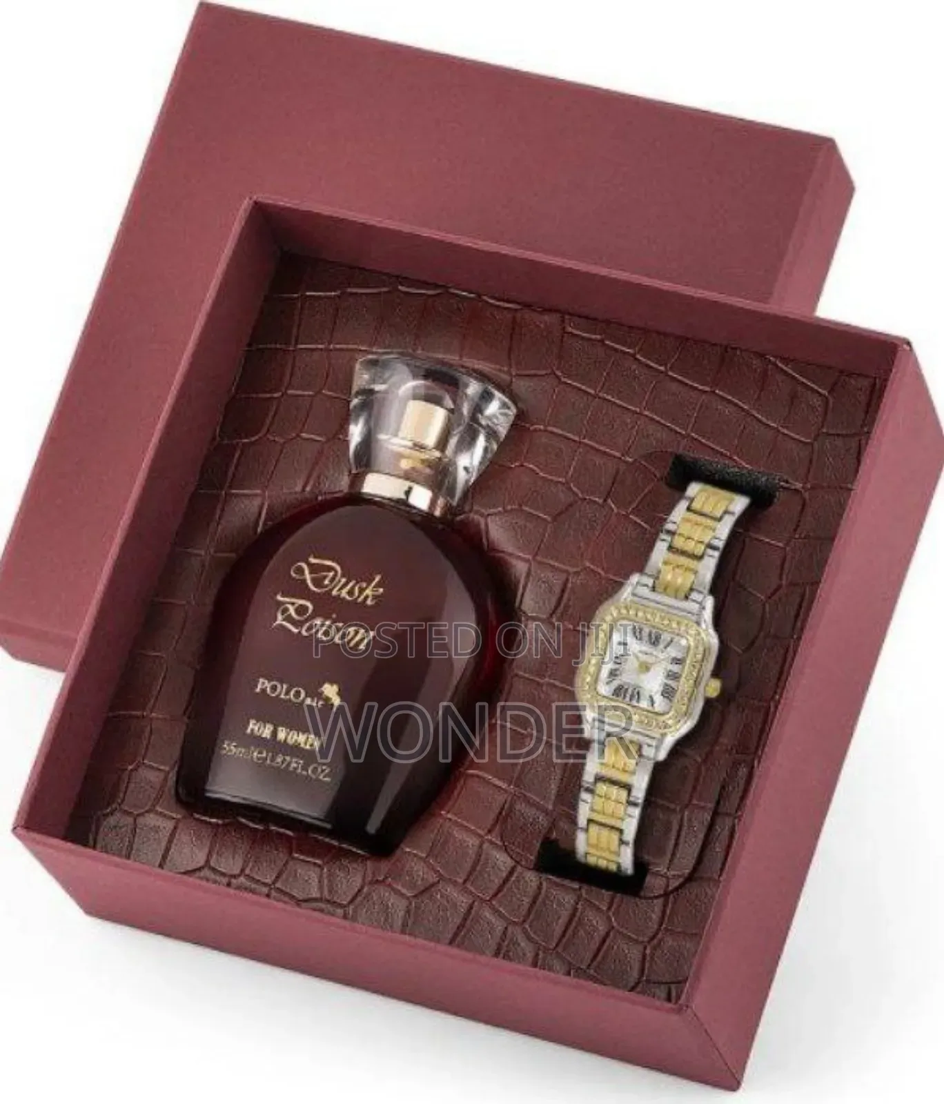 Women's Wristwatch and 55 Ml Perfume Set Gift Box ላንቺ
