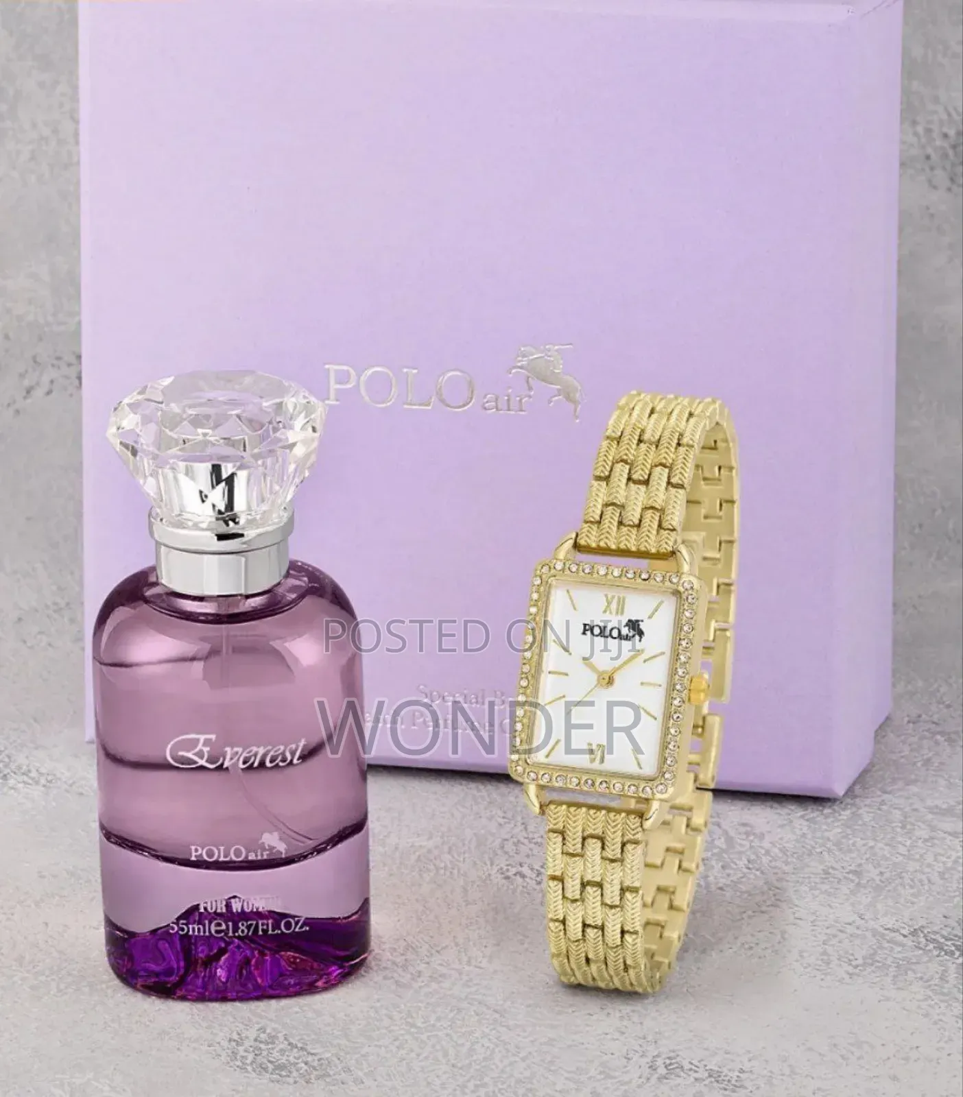Women's Wristwatch and 55 Ml Perfume Set Gift Box ላንቺ