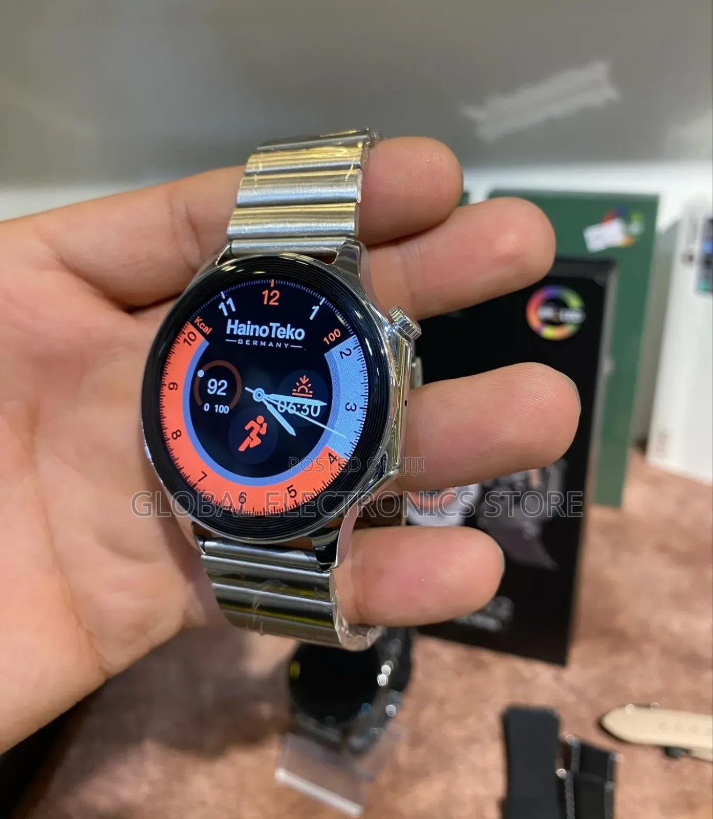 Silver German Brand Smart Watch With Three Straps