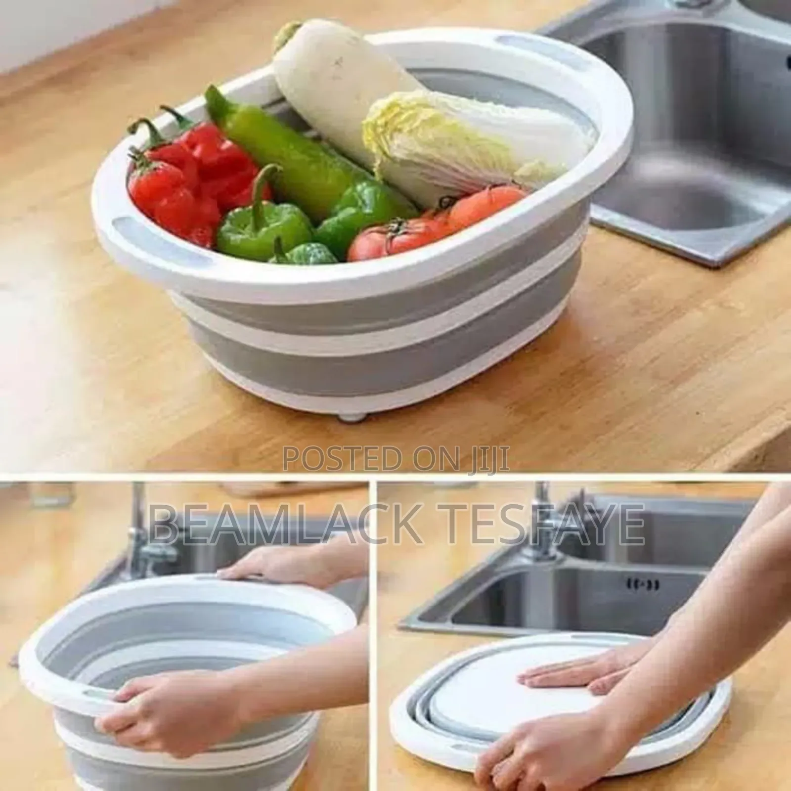 3pcs Foldable Silicon Basket