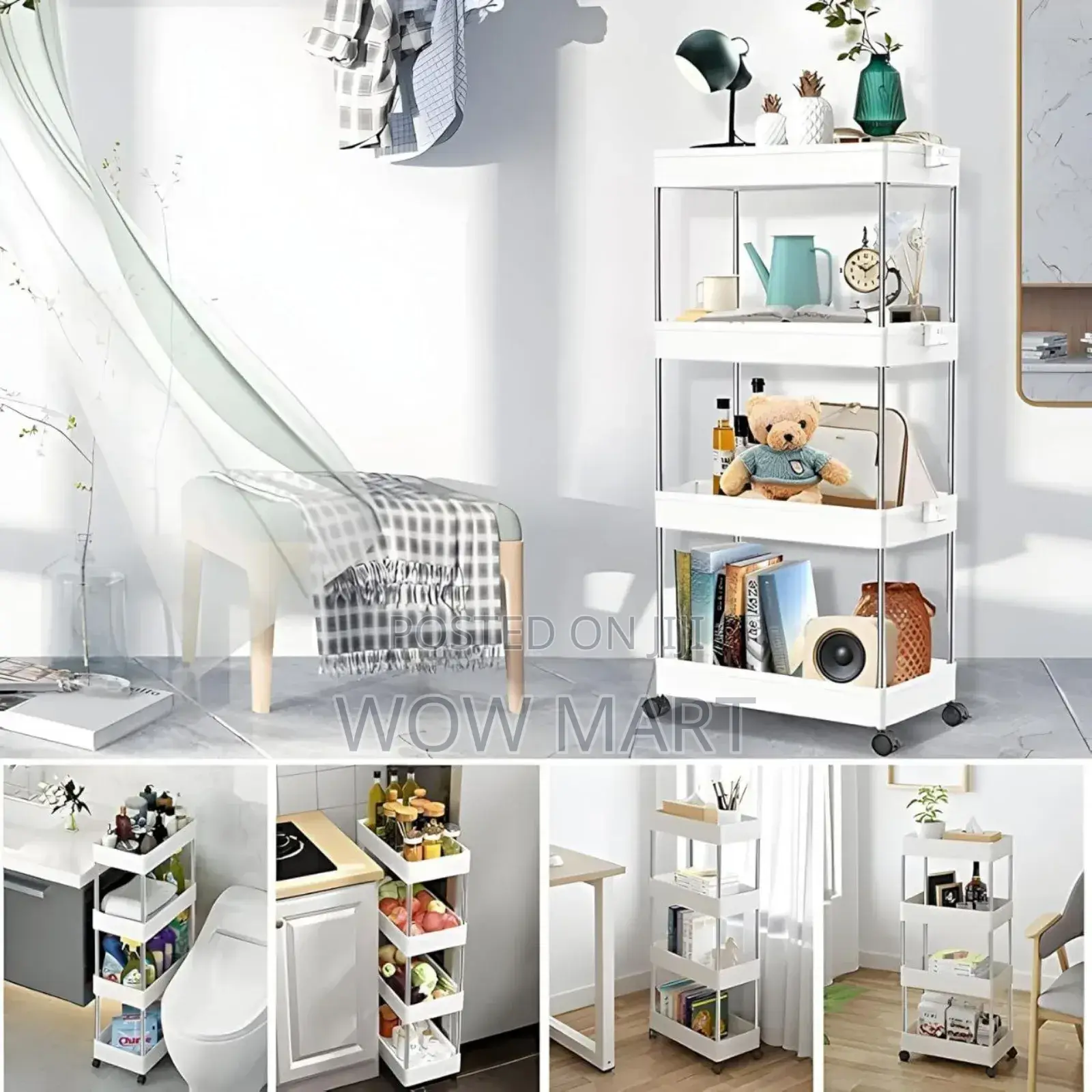 4 Tier Moveable Storage Rack