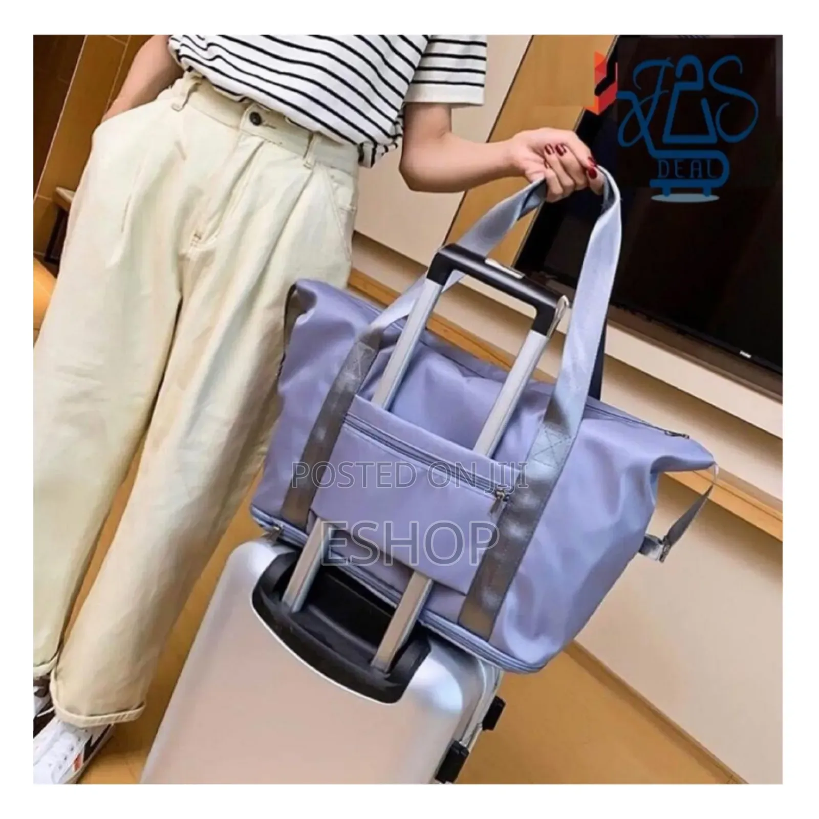 **Foldable Travel Bag – Handheld, Shoulder Luggage Strap**