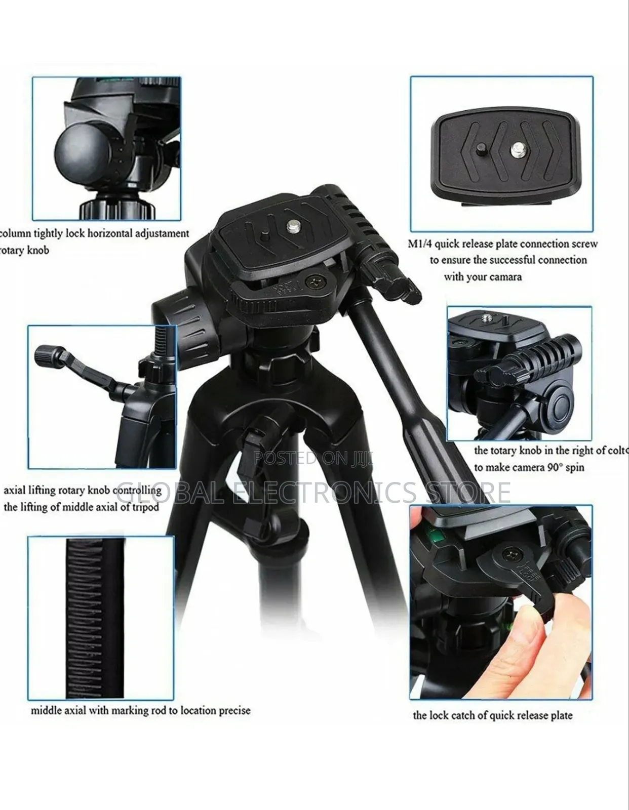 Professional Tripod Stand for Mobiles and DSLR Cameras