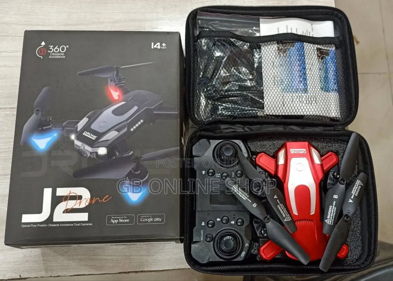 J2 Remote Control Drone Built-in Led Light Dual Hd Camera