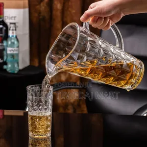 7-Piece Glassware Textured Glass Water and Serving Set