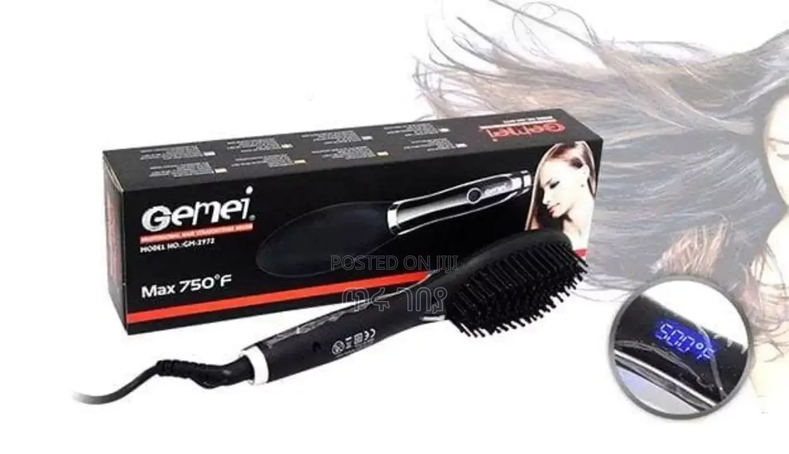 Gemei Professional Hair Straightner Brush