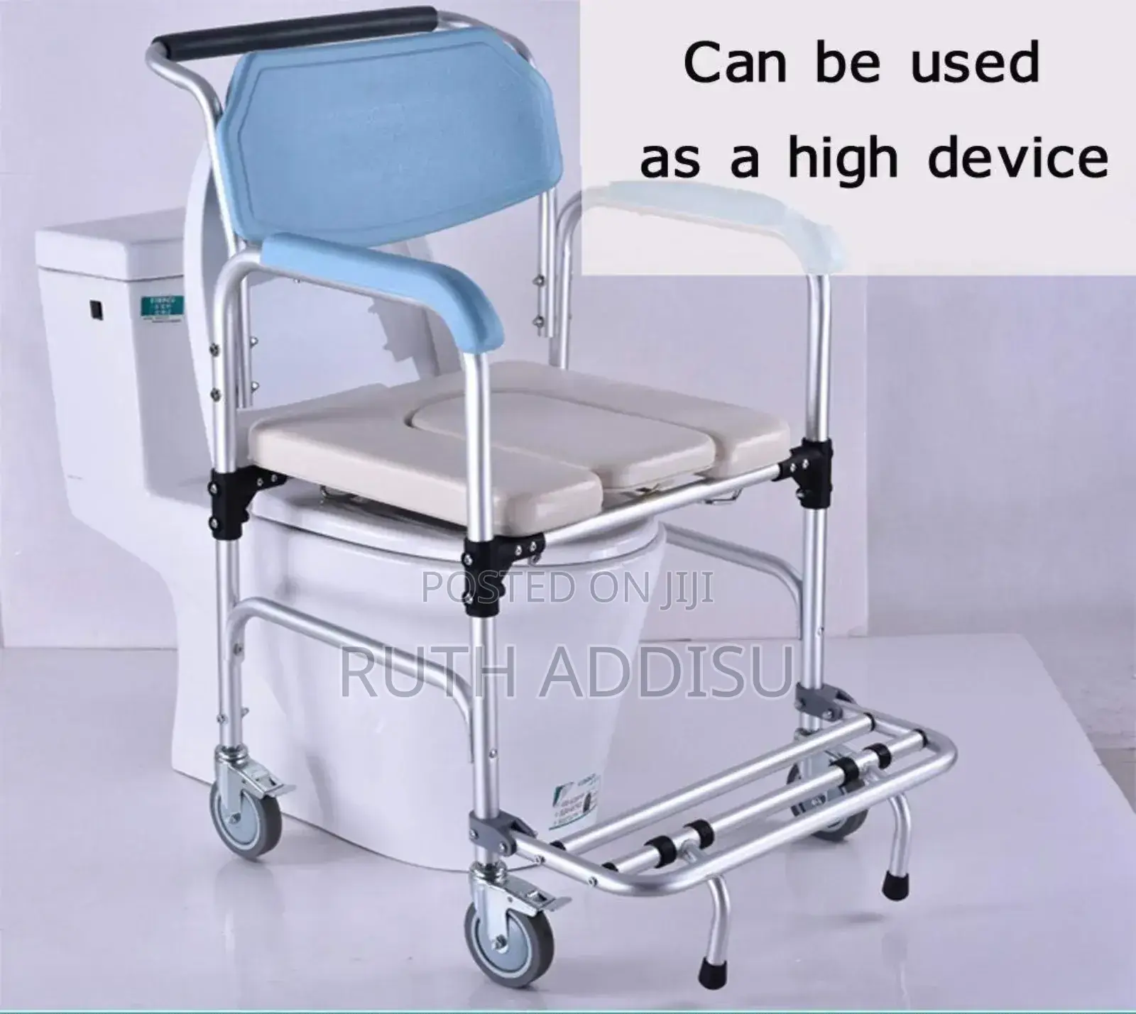 Vevor Shower Commode Wheelchair With 4 Locable Wheels New