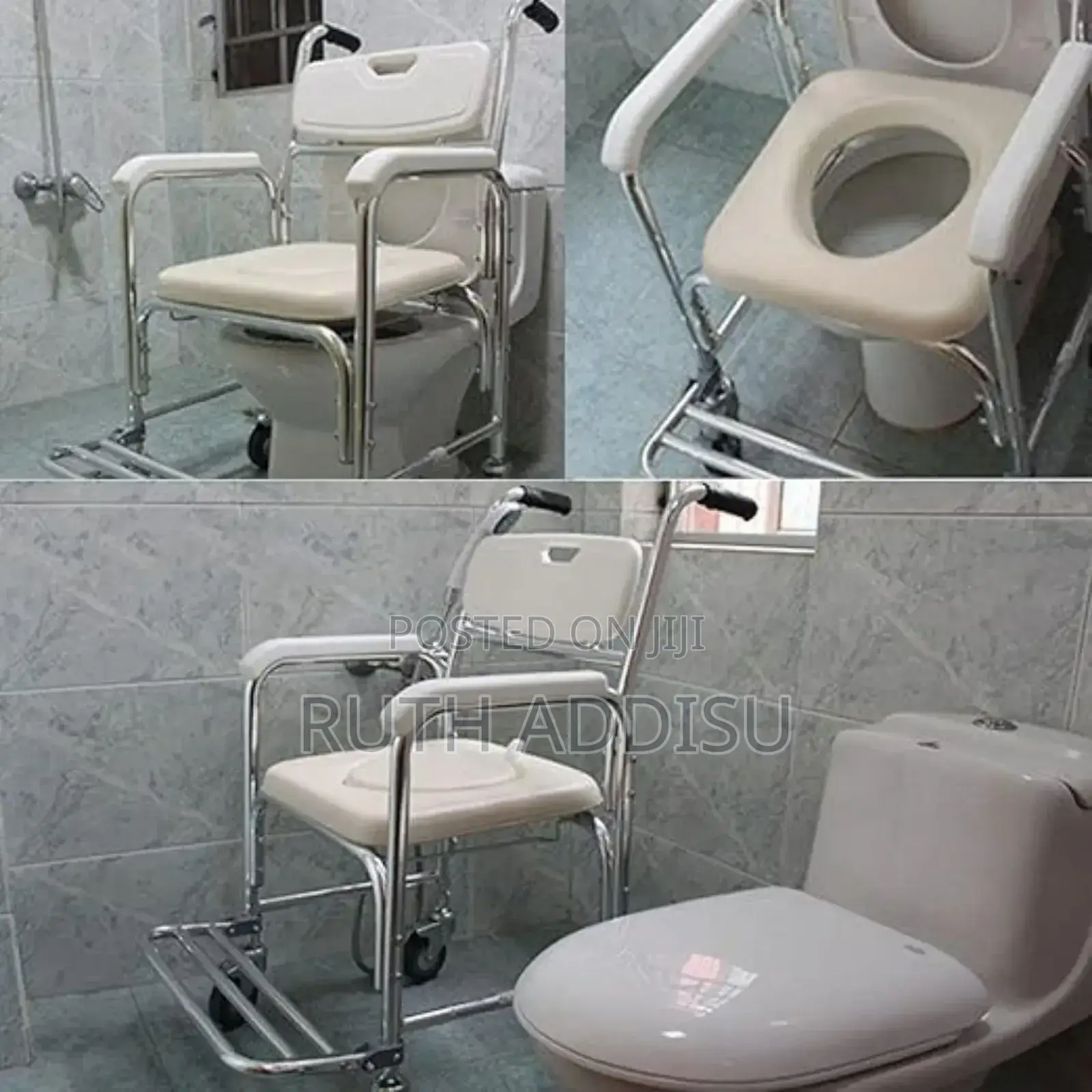 Vevor Shower Commode Wheelchair With 4 Locable Wheels New