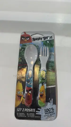 Cartoon Kids Fork and Spoon Set (Safe From Italy)