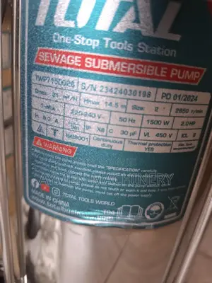 Total Sewage Submersible Pump 2hp የቆሻሻ ውሀ ፓምፕ