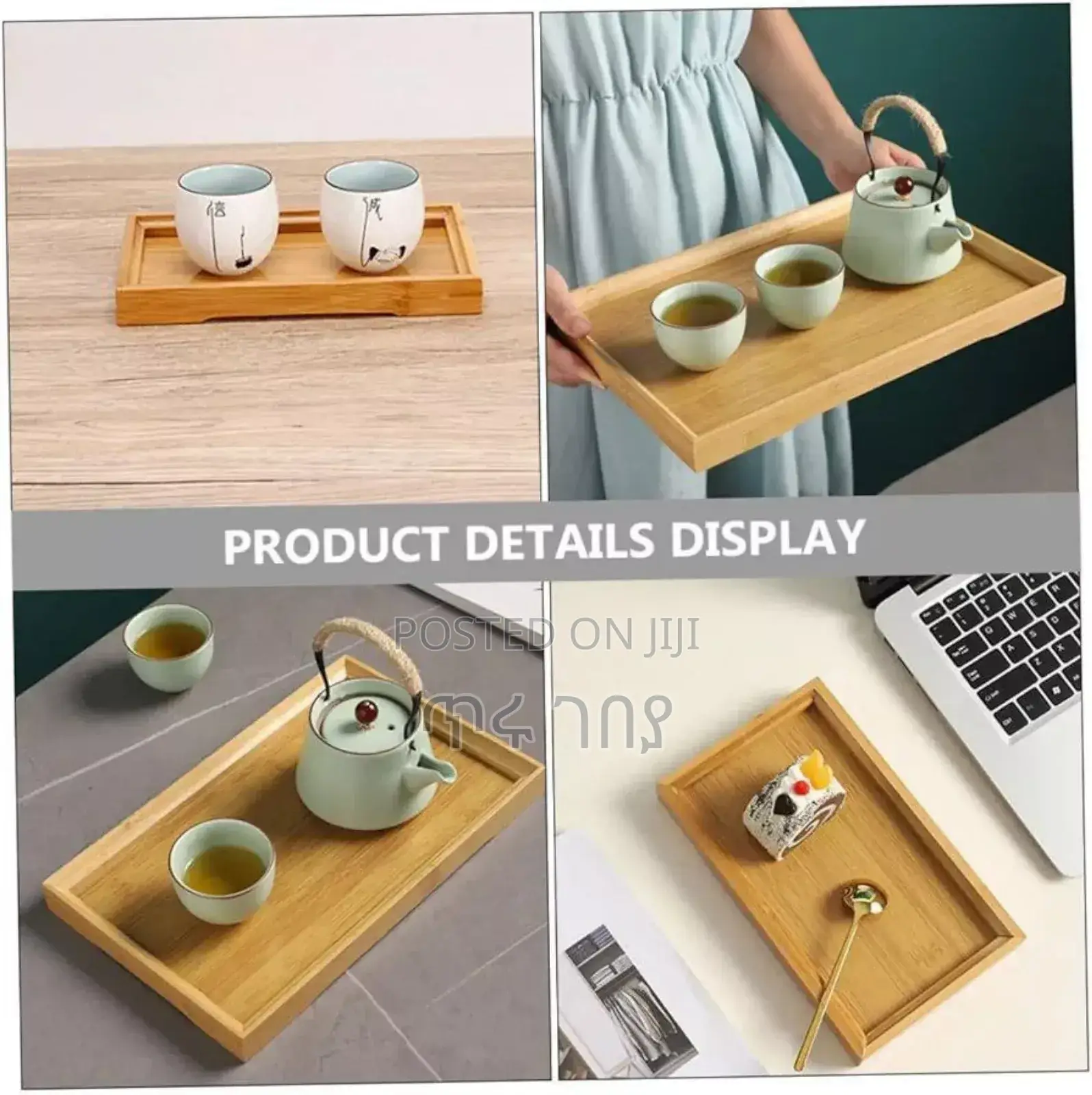 Bamboo Pallet Food Tray 3 PCS