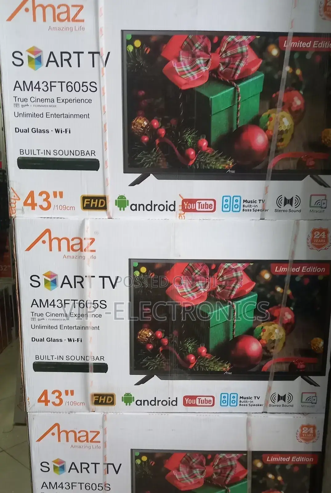 Amaz Tv 43"Inch Tv Smart Abdroid Tv Amaz