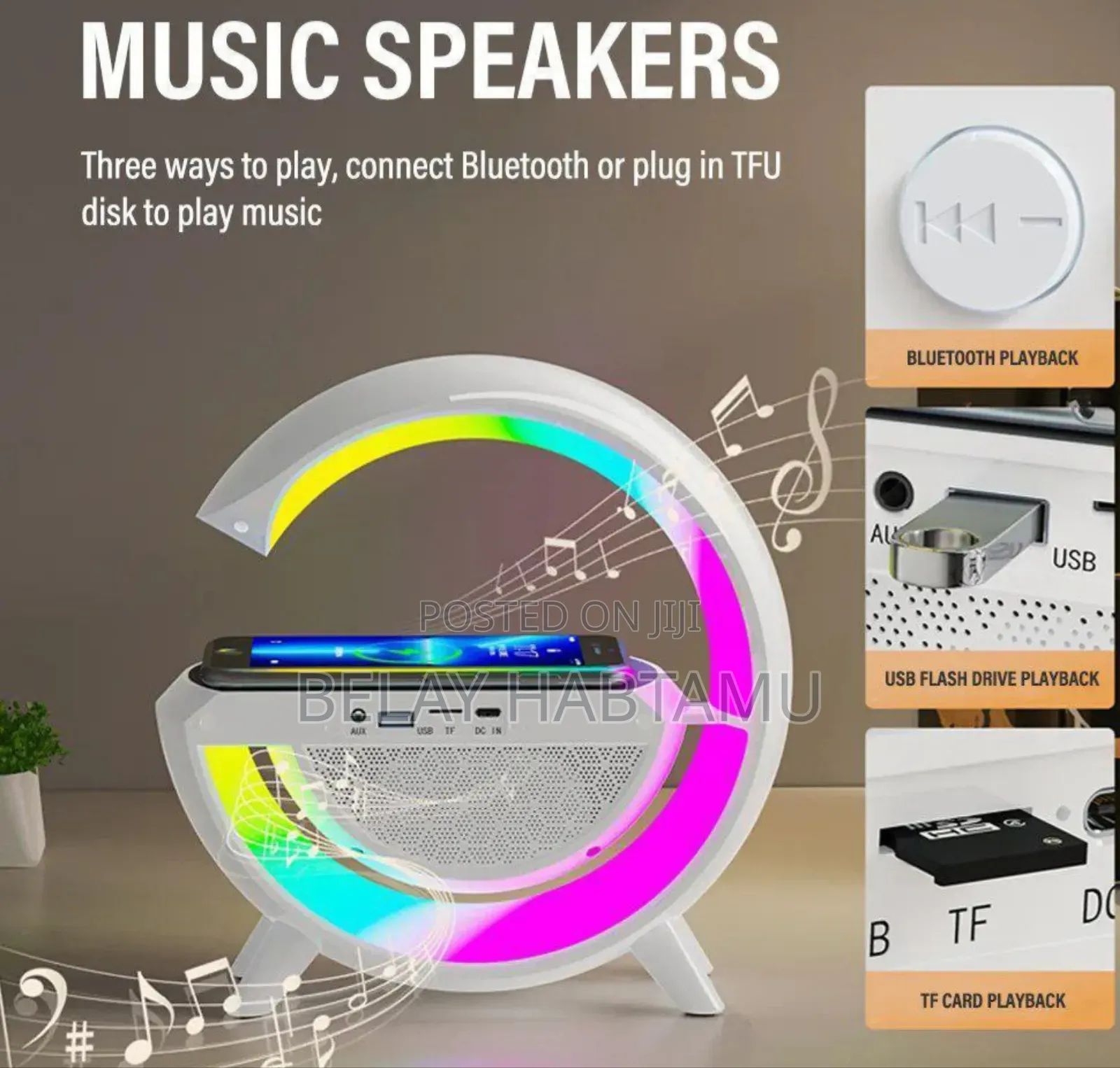 Led Wireless Charging Speaker With Bluetooth Speaker