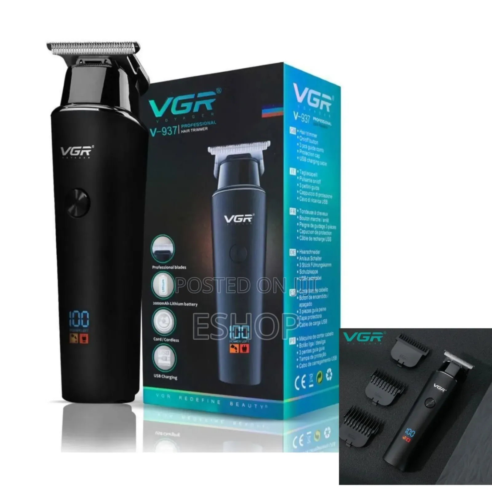 **Vgr v-937 Hair Trimmer – Sharp Stainless Steel Blades**