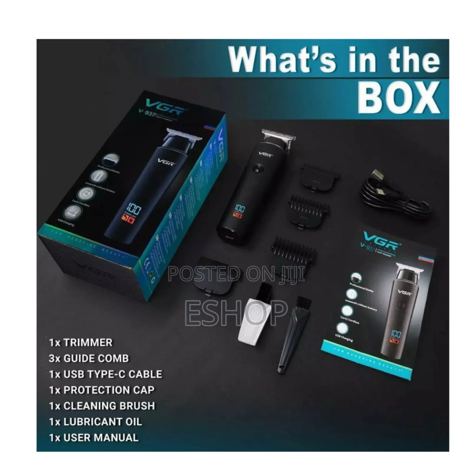 **Vgr v-937 Hair Trimmer – Sharp Stainless Steel Blades**