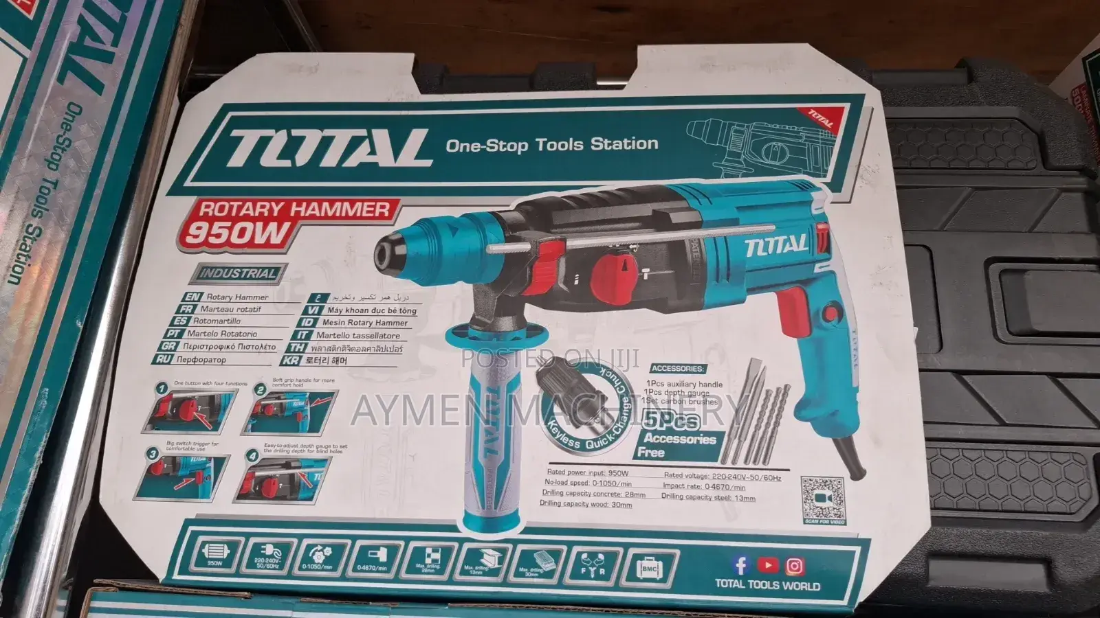 Total 950w Hammer Drill With Chuck