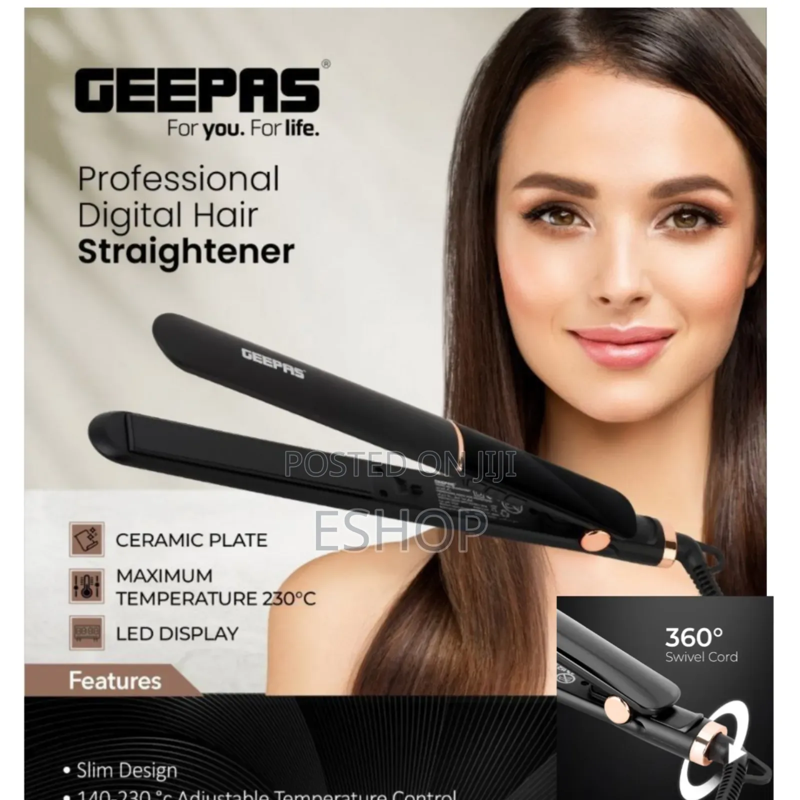 **Geepas Hair Styler – Perfect for Straight Wavy Looks**