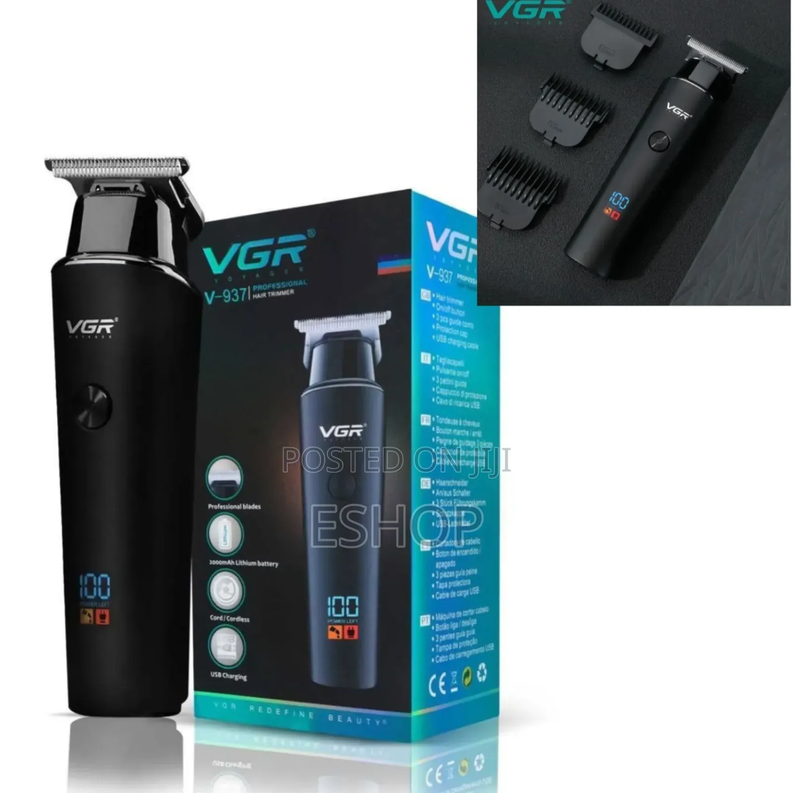 *Precision Hair Trimmer – VGR v-937 With Self-Cleaning Brush