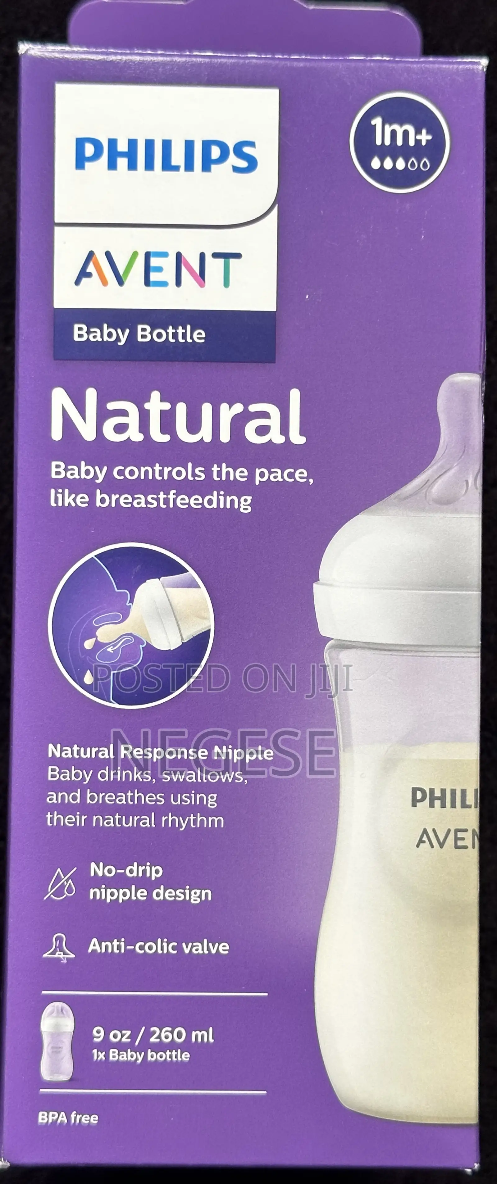 Philips Avent Natural Baby Bottle Slow Flow Nipple, 1m+ 