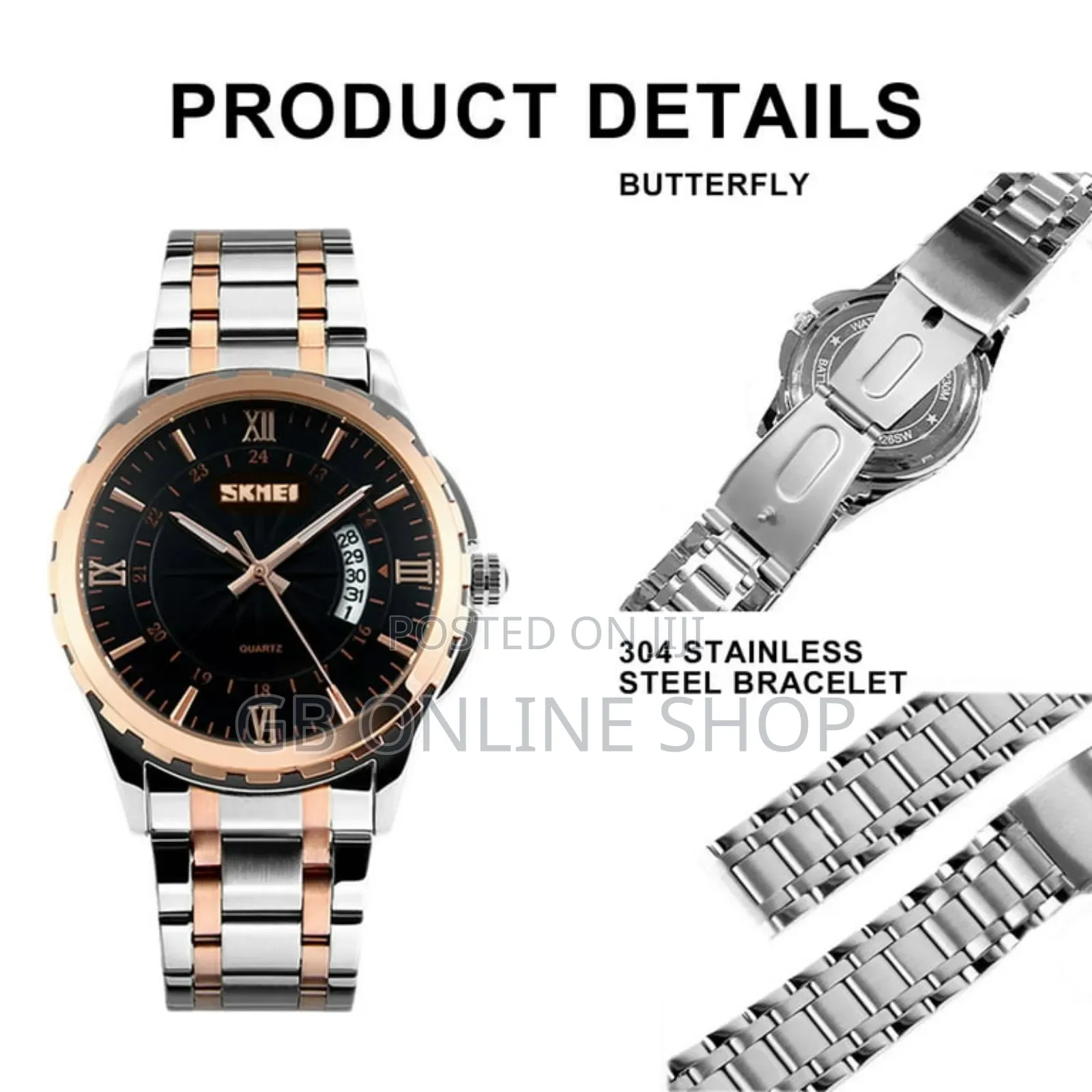 Skmei 9069 Men Waterproof Quartz Metal Analog Watch