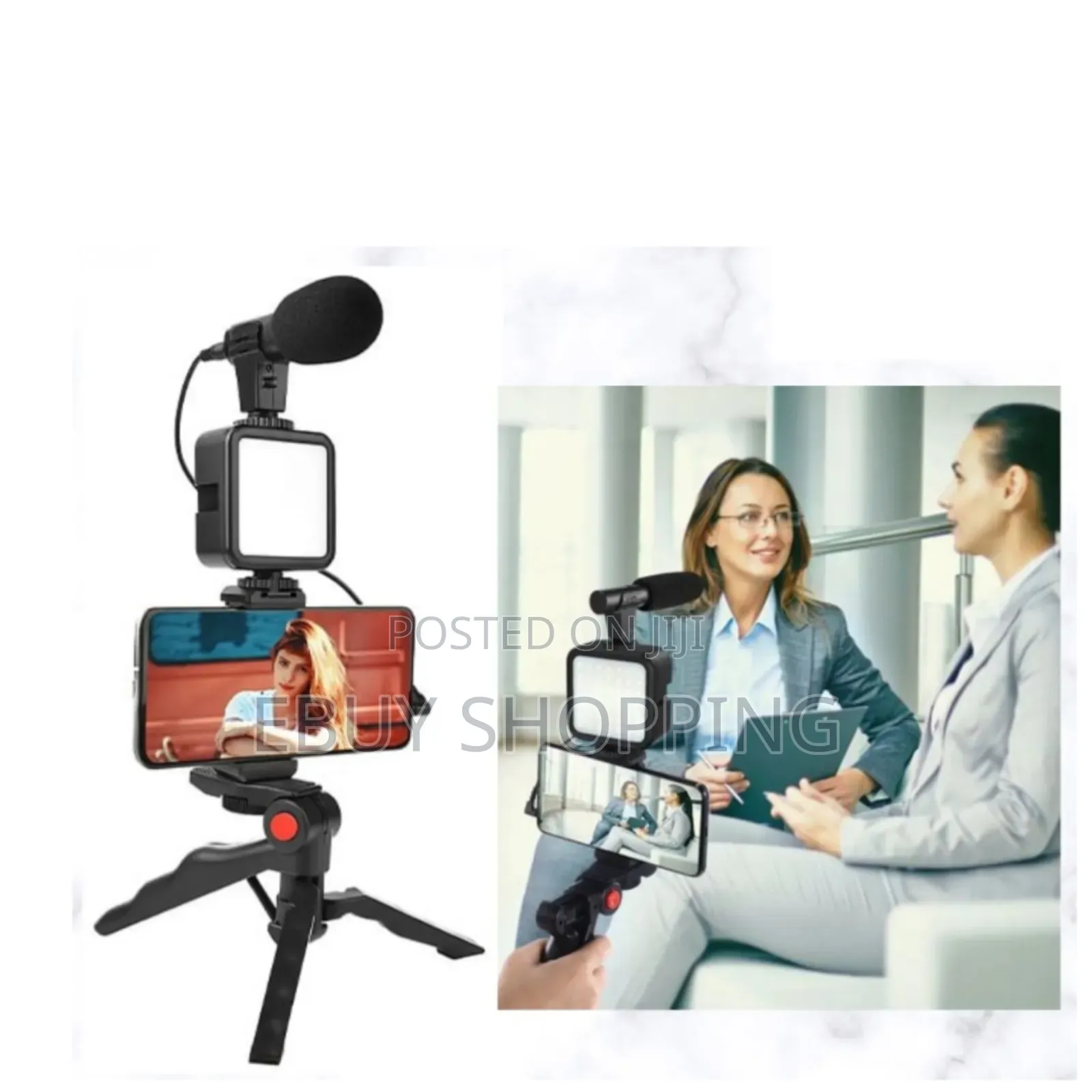 **"No More Shaky Videos – Stable Tripod + Pro Mic!"**