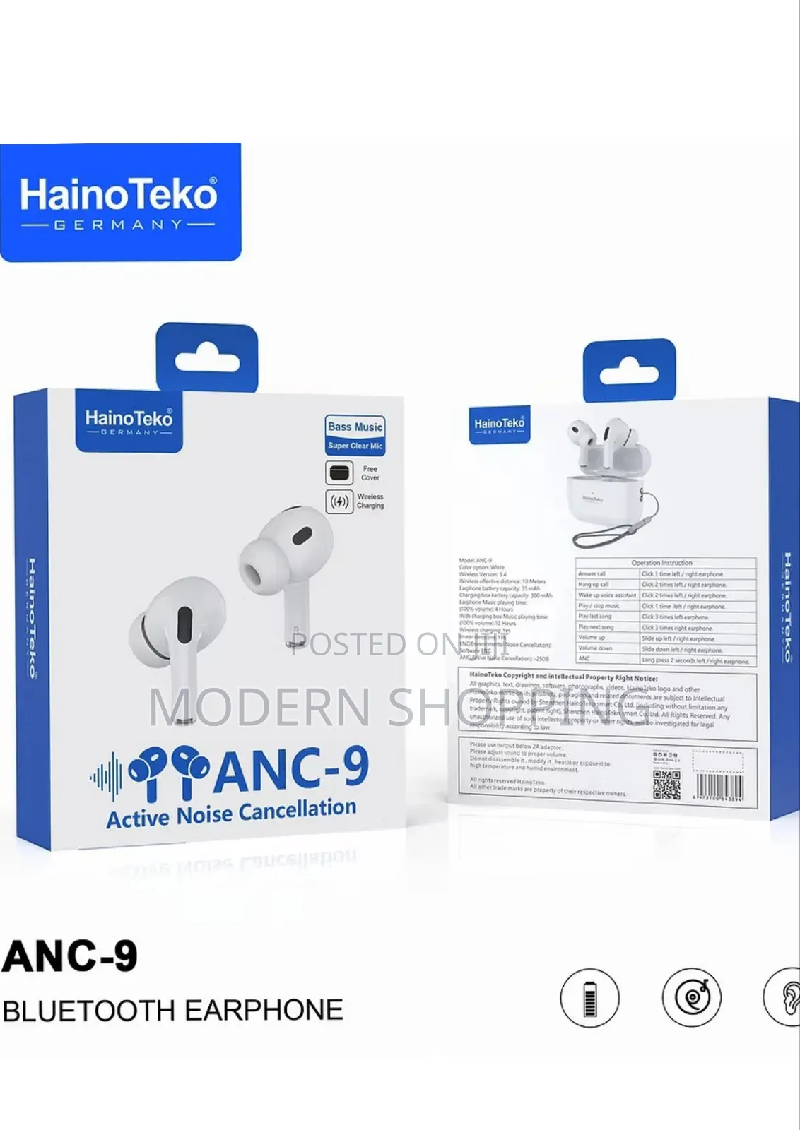 Haino Teko Anc 9 Bluetooth Earphones