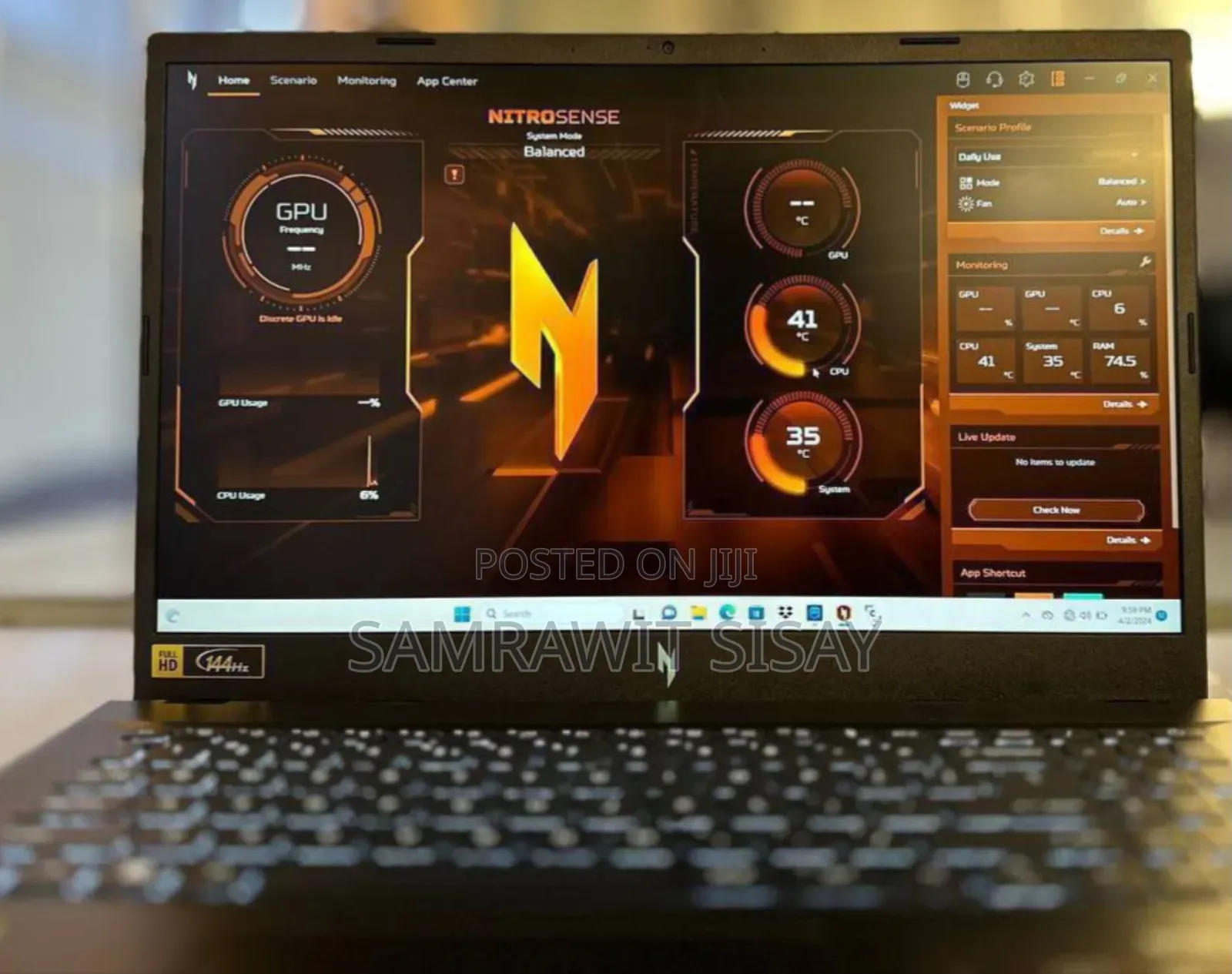 New Laptop Acer Nitro 17 16GB AMD Ryzen 7 SSD 1T