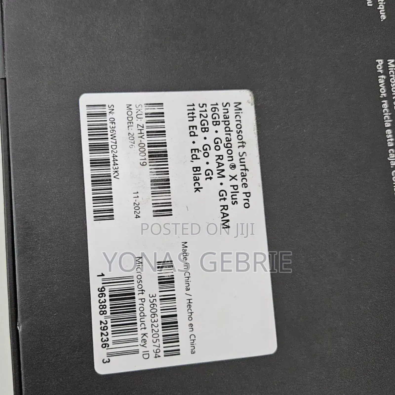 New Microsoft Surface Pro 11th Edition, a Copilot+ PC 16GB SSD 512GB